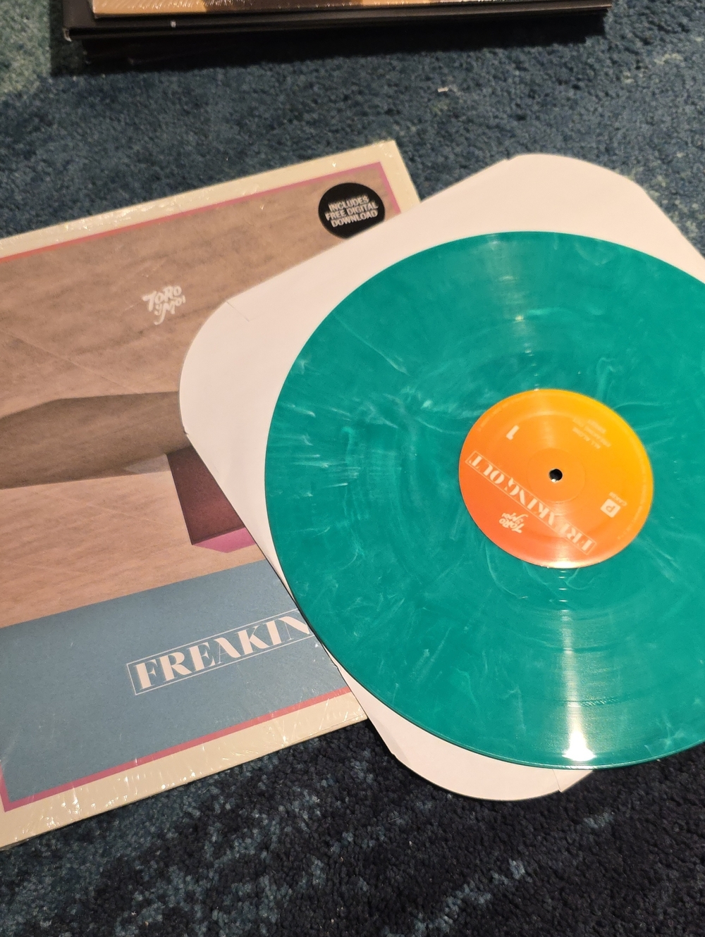 Toro y Moi Freaking Out Teal Turquoise Marble Colored Vinyl EP Record